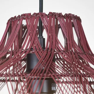 hanglamp Mendoza, rood, Ø 35 cm, bamboe, E27 de Good&Mojo en Bordeauxrood – photo produit 5 sur 5