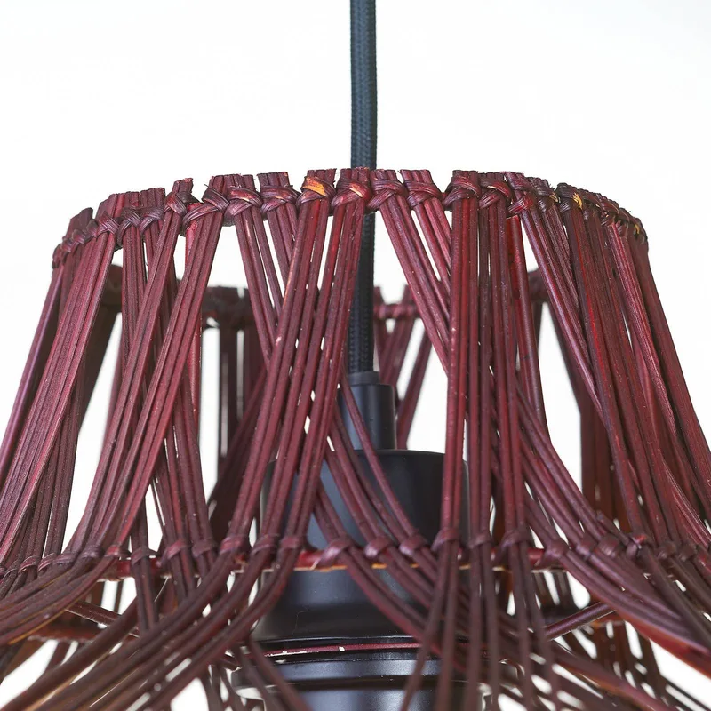 hanglamp Mendoza, rood, Ø 40 cm, bamboe, E27 från Good&Mojo i Bordeauxrood – produktbild 4 av 5
