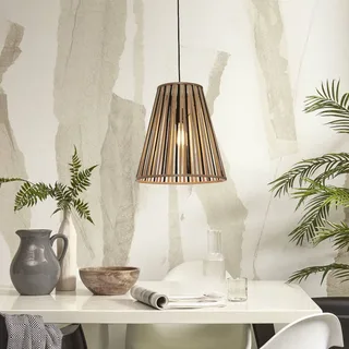 hanglamp Merapi, naturel/zwart, 42 cm, E27 de Good&Mojo en Naturel, Noir – photo produit 2 sur 5