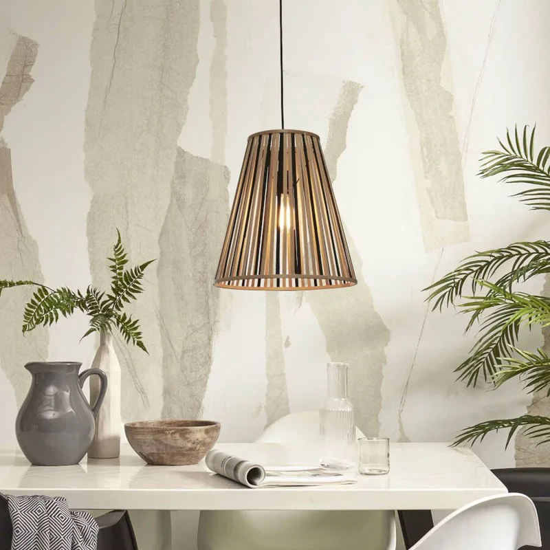 hanglamp Merapi, naturel/zwart, 42 cm, E27 de Good&Mojo en Naturel, Noir – photo produit 2 sur 5