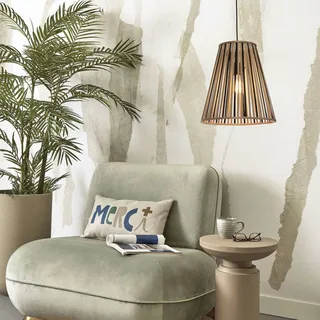hanglamp Merapi, naturel/zwart, 42 cm, E27 de Good&Mojo en Naturel, Noir – photo produit 3 sur 5