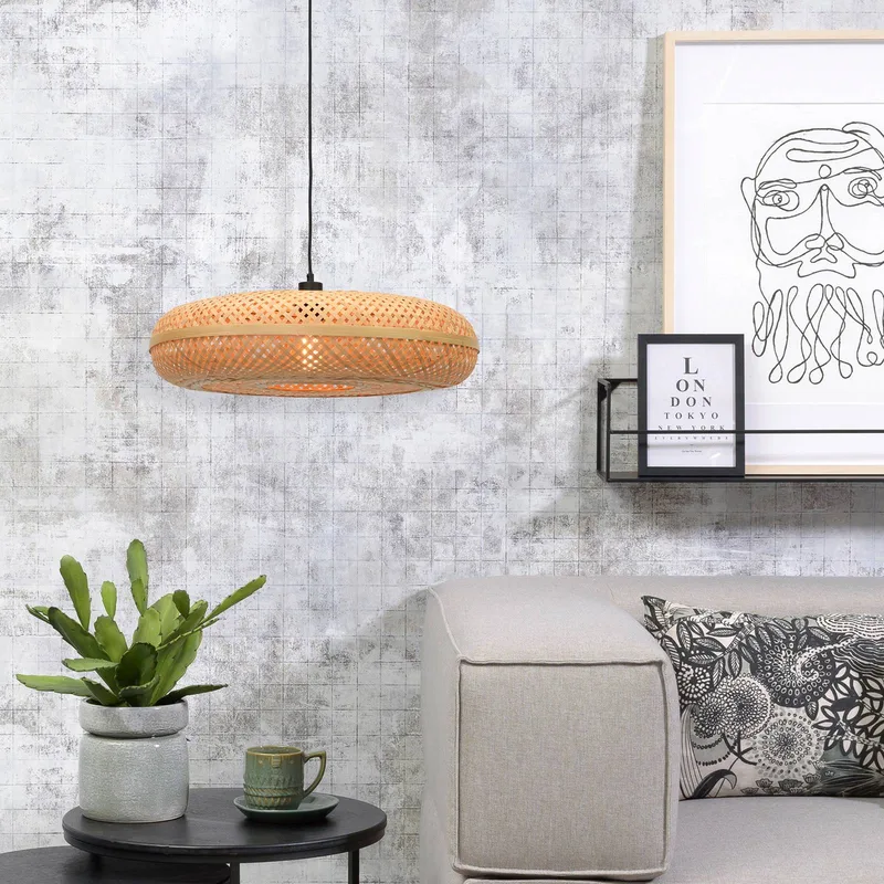 hanglamp Palawan, naturel, Ø 60 cm, bamboe, E27 de Good&Mojo en Naturel – photo produit 3 sur 5