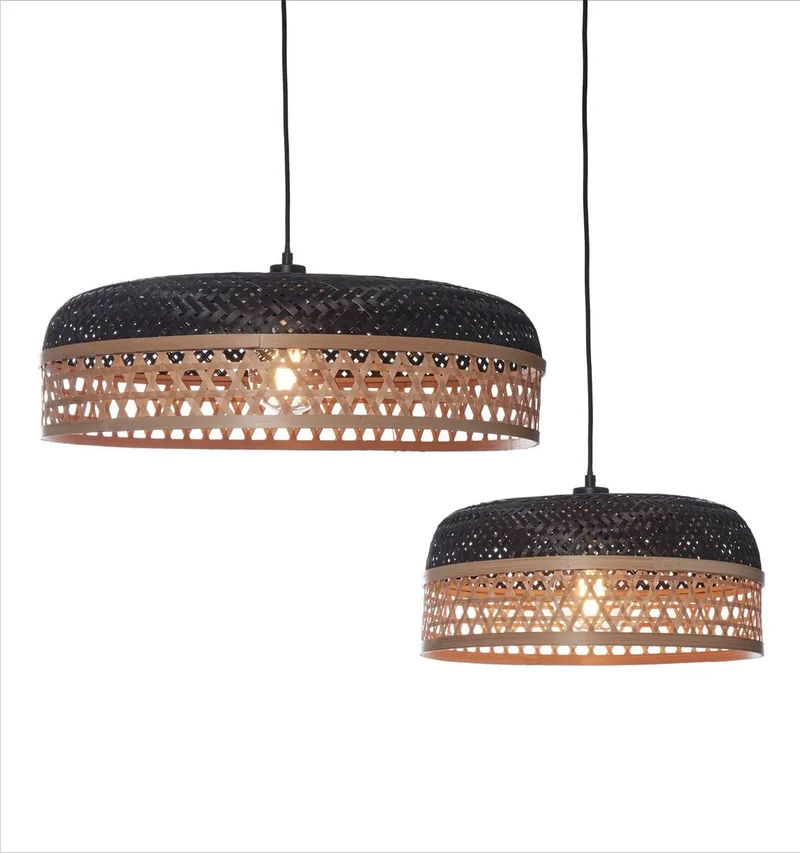 Suspension bambou naturel/noir, h. 18cm de Good&Mojo en Noir – photo produit