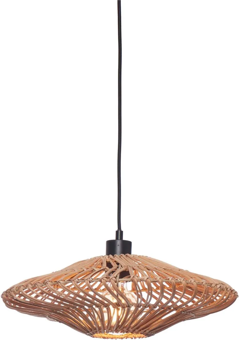 Hanglamp Zanzibar - Rotan - Ø40x12cm - Modern - Hanglampen Eetkamer, Slaapkamer, Woonkamer de Good&Mojo en Marron – photo produit