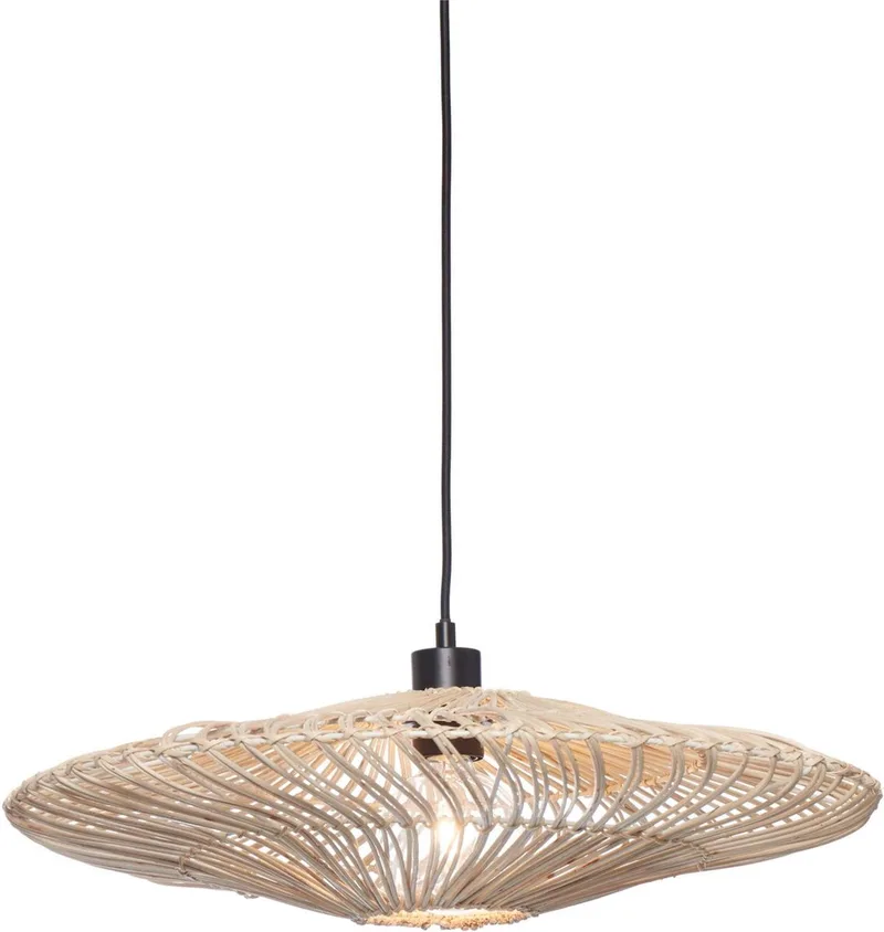 Hanglamp Zanzibar - Rotan - Ø55cm - Modern - Hanglampen Eetkamer, Slaapkamer, Woonkamer van Good&Mojo in Wit – productfoto