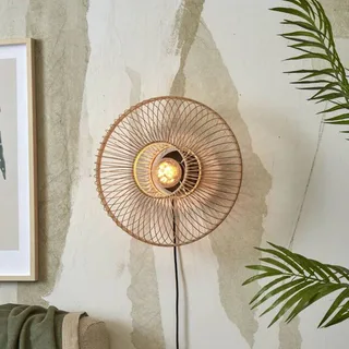 Hokkaido wandlamp van bamboe, naturel de Good&Mojo en Naturel – photo produit 1 sur 5