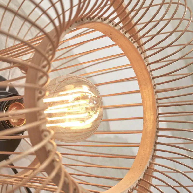 Hokkaido wandlamp van bamboe, naturel de Good&Mojo en Naturel – photo produit 4 sur 5