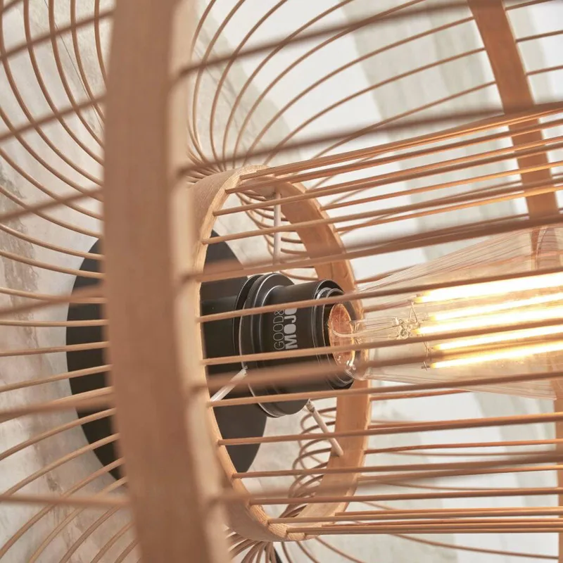 Hokkaido wandlamp van bamboe, naturel de Good&Mojo en Naturel – photo produit 5 sur 5
