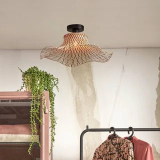 Ibiza plafondlamp Ø 50 cm naturel/zwart de Good&Mojo en Naturel, Noir – photo produit 1 sur 5