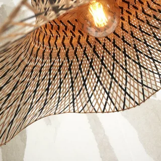 Ibiza plafondlamp Ø 50 cm naturel/zwart de Good&Mojo en Naturel, Noir – photo produit 2 sur 5