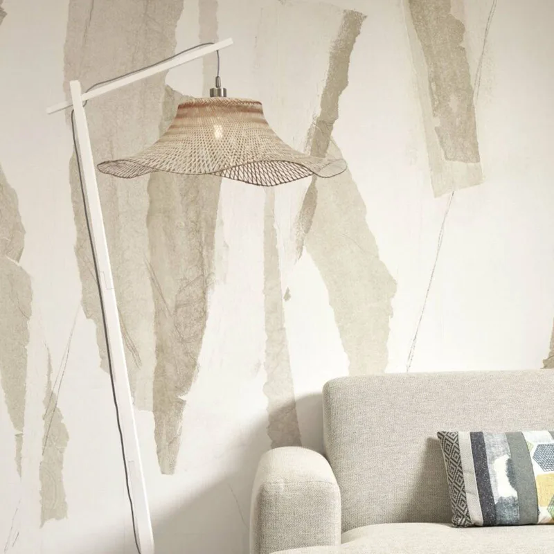 Ibiza golvlampa Ø 65 cm vit/natur från Good&Mojo i Vit, Natur – produktbild 1 av 5