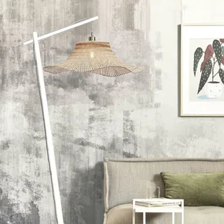 Ibiza golvlampa Ø 65 cm vit/natur från Good&Mojo i Vit, Natur – produktbild 2 av 5