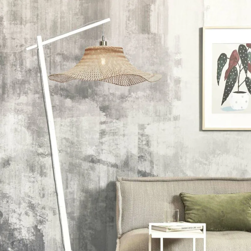 Ibiza golvlampa Ø 65 cm vit/natur från Good&Mojo i Vit, Natur – produktbild 2 av 5