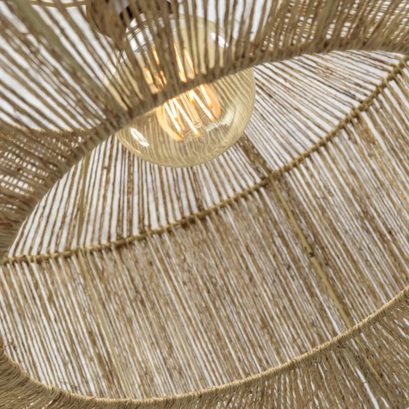 Iguazu booglamp naturel, cilinder Ø 50 cm fra Good&Mojo i Licht hout, Natur – produktbillede 4 af 5