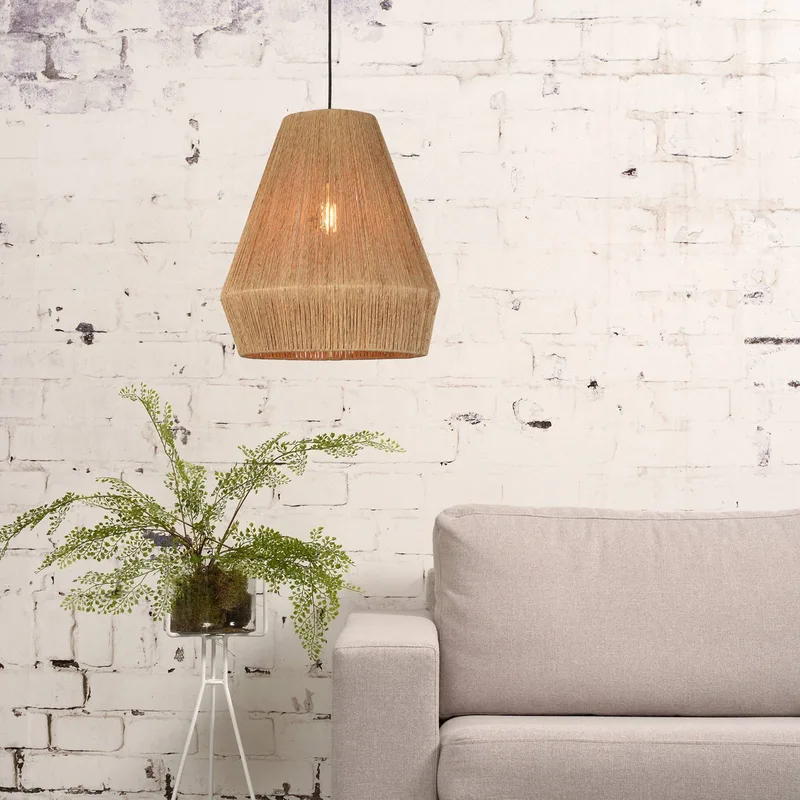 Iguazu hanglamp, kegelvormig, naturel, Ø 40 cm fra Good&Mojo i Natur, Sort – produktbillede 3 af 5