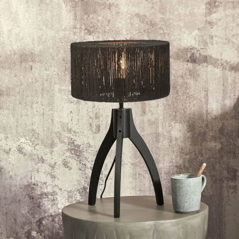 Lampe de table textile noir ø30cm de Good&Mojo en Noir – photo produit 1 sur 5
