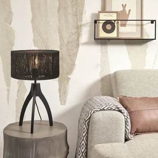 Lampe de table textile noir ø30cm de Good&Mojo en Noir – photo produit 2 sur 5