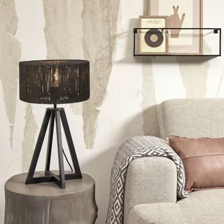 Lampe de table textile noir ø30cm de Good&Mojo en Noir – photo produit 2 sur 5