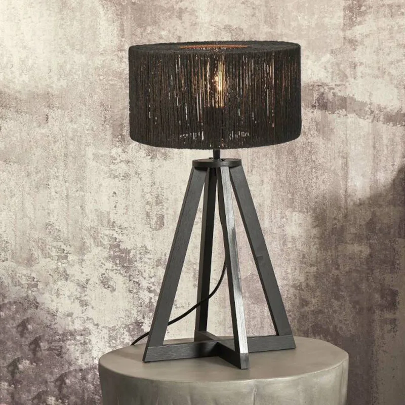 Lampe de table textile noir ø30cm de Good&Mojo en Noir – photo produit 1 sur 5