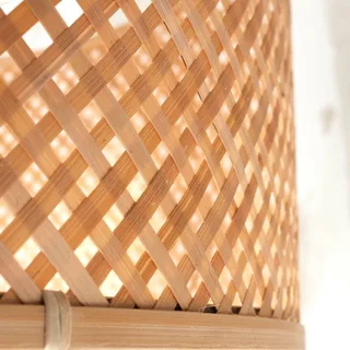 Lampe de table bambou brun ø18cm de Good&Mojo en Naturel – photo produit 3 sur 5