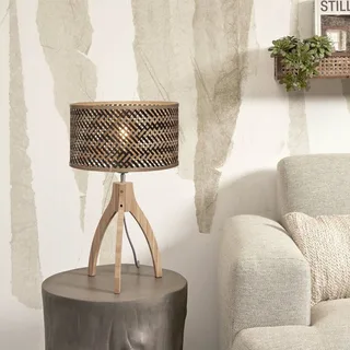 Java tafellamp met drie poten, naturel/zwart van Good&Mojo in Naturel, Zwart – productfoto 2 van 5