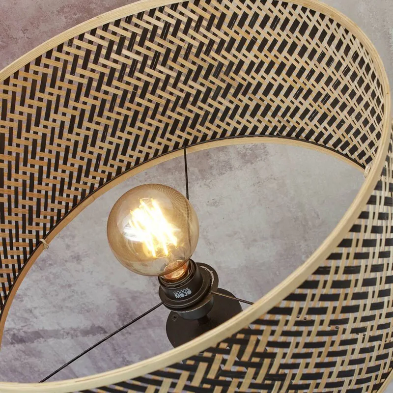 Java gulvlampe med tre ben, natur/sort fra Good&Mojo i Natur, Sort – produktbillede 4 af 5