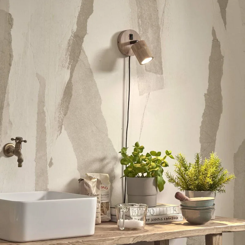 Java wandlamp, stekker, 1-lamp, naturel fra Good&Mojo i Natur – produktbillede 2 af 4