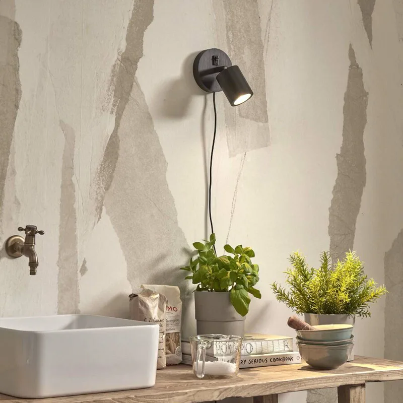 Java wandlamp, stekker, 1-lamp från Good&Mojo i Svart – produktbild 2 av 4