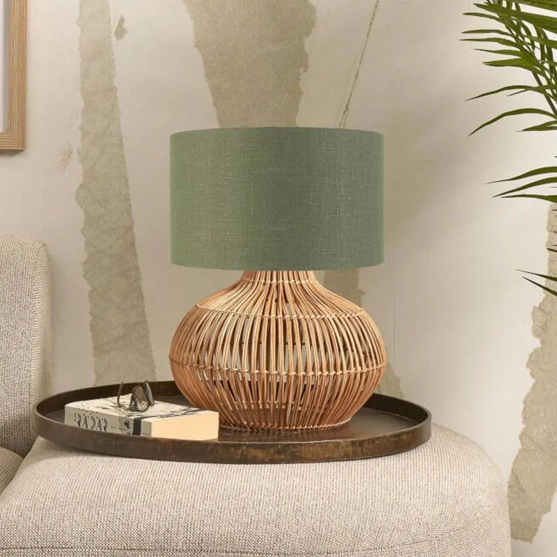 Kalahari bordlampe 32 cm, grøn fra Good&Mojo i Licht hout, Grøn – produktbillede 1 af 4