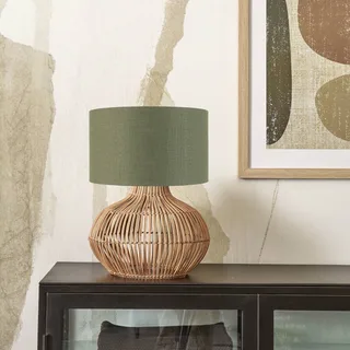 Kalahari bordlampe 32 cm, grøn fra Good&Mojo i Licht hout, Grøn – produktbillede 2 af 4