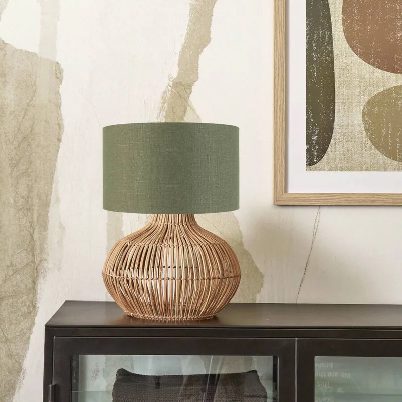 Kalahari bordlampe 32 cm, grøn fra Good&Mojo i Licht hout, Grøn – produktbillede 2 af 4