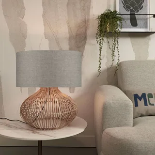 Kalahari tafellamp 47 cm, donker linnen von Good&Mojo in Licht hout, Donker linnen – Produktfoto 2 von 3