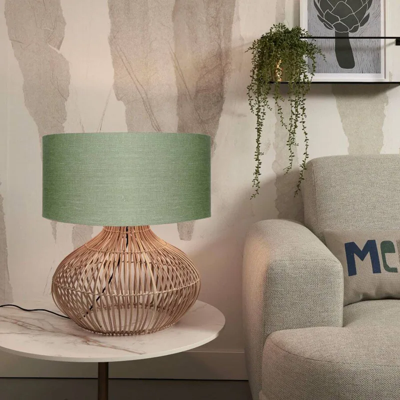 Kalahari bordslampa 47 cm grön från Good&Mojo i Licht hout, Grön – produktbild 2 av 3