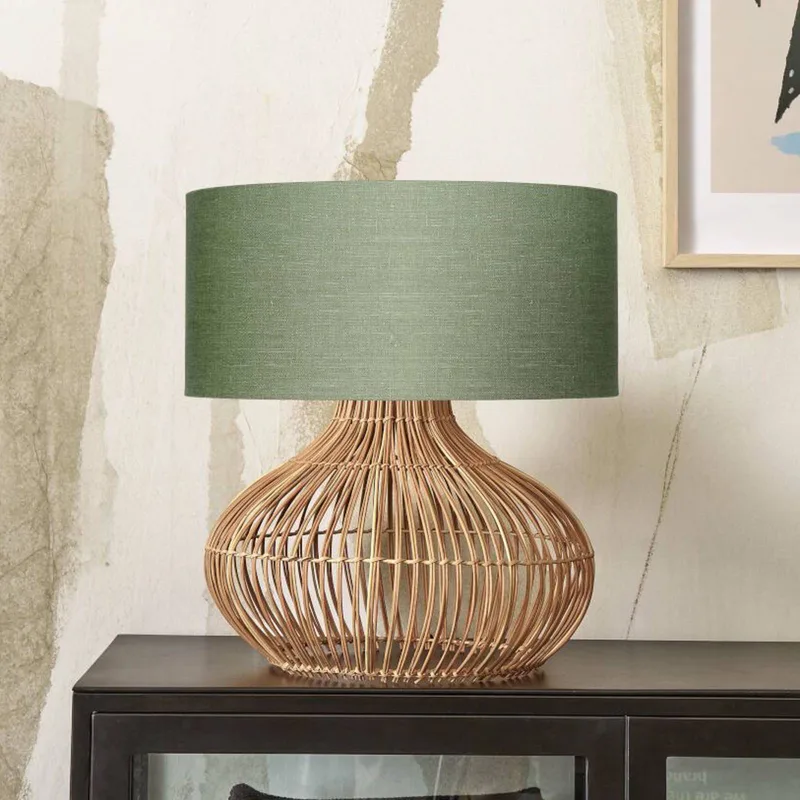Kalahari bordslampa 47 cm grön från Good&Mojo i Licht hout, Grön – produktbild 1 av 3