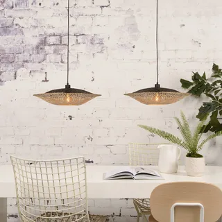 Kalimantan hanglamp horizontaal Ø44 cm van Good&Mojo in Naturel, Zwart – productfoto 4 van 5