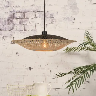 Kalimantan hanglamp horizontaal Ø60 cm van Good&Mojo in Naturel, Zwart – productfoto 2 van 5