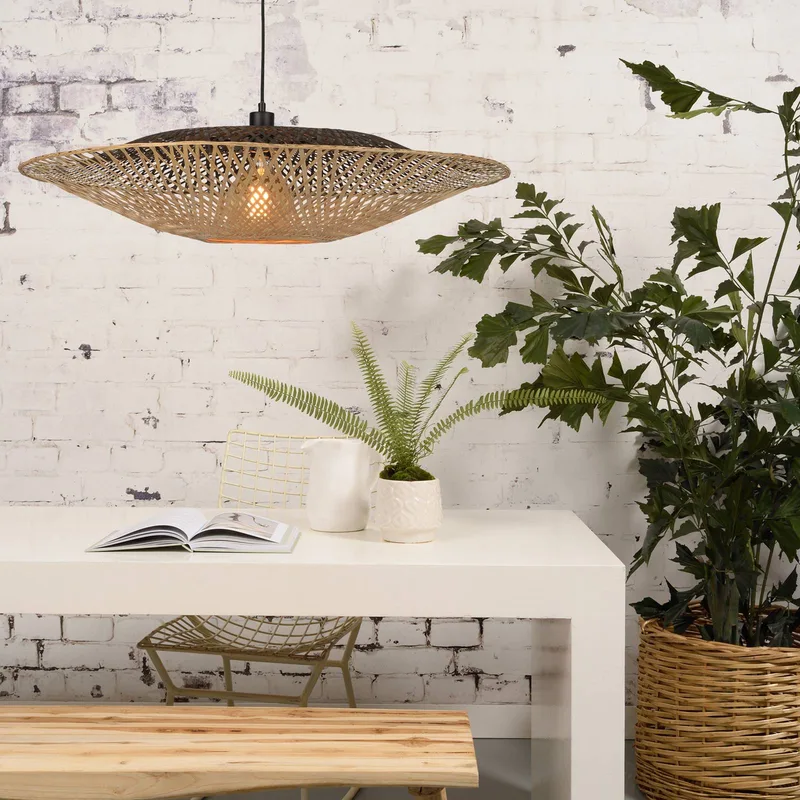Kalimantan hanglamp horizontaal Ø87 cm fra Good&Mojo i Natur, Sort – produktbillede 2 af 5