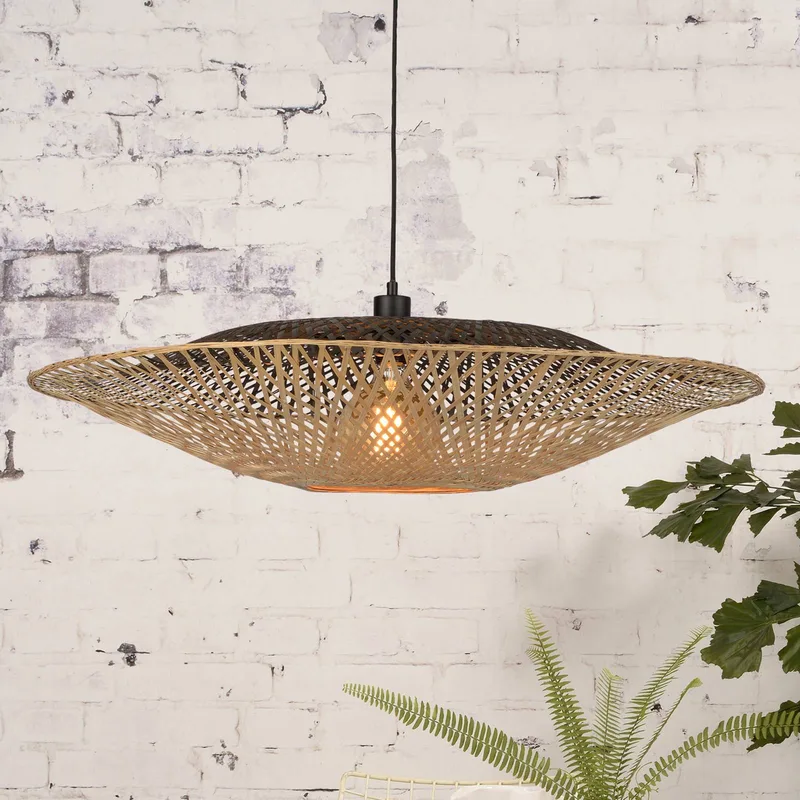Kalimantan hanglamp horizontaal Ø87 cm fra Good&Mojo i Natur, Sort – produktbillede 1 af 5
