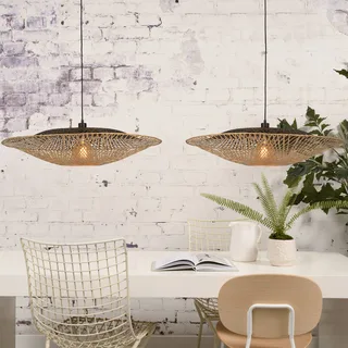 Kalimantan hanglamp horizontaal Ø87 cm fra Good&Mojo i Natur, Sort – produktbillede 3 af 5