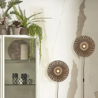 Kalimantan Wand Ø 30 cm van Good&Mojo in Naturel, Zwart – productfoto 2 van 5