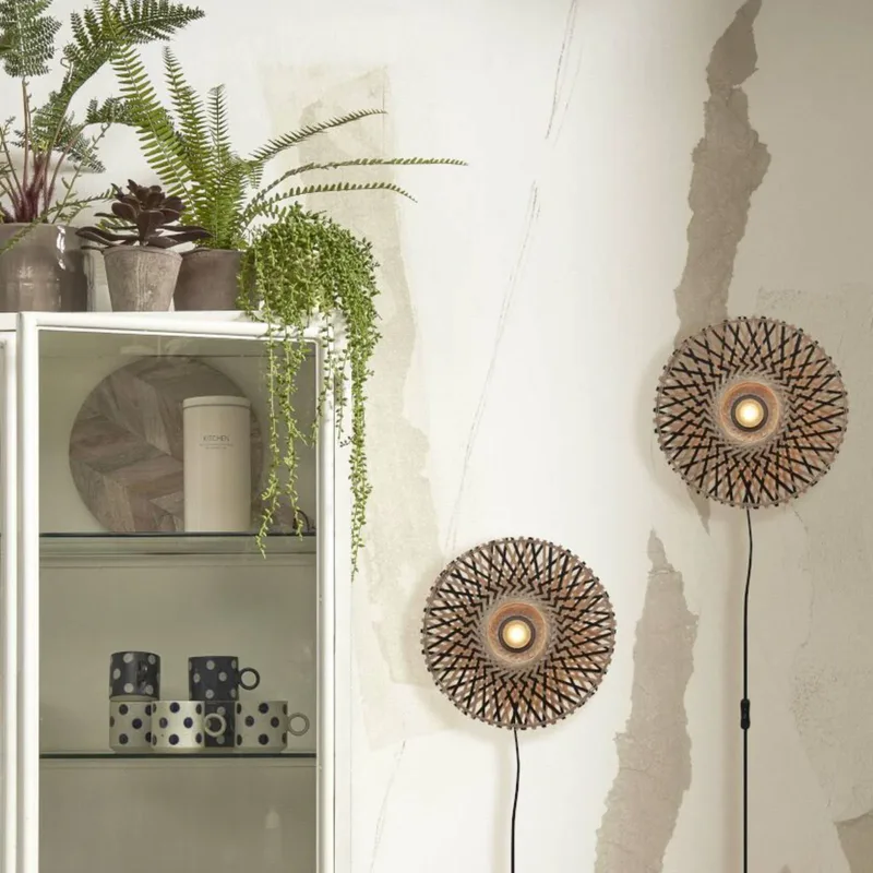 Kalimantan Wand Ø 30 cm van Good&Mojo in Naturel, Zwart – productfoto 2 van 5