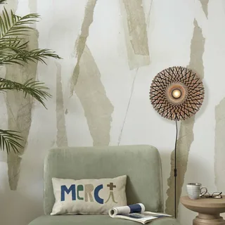 Kalimantan Wand Ø 30 cm van Good&Mojo in Naturel, Zwart – productfoto 1 van 5