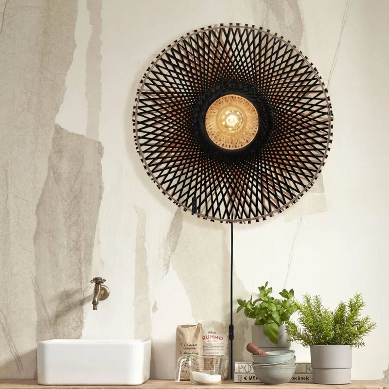 Applique bambou noir ø60cm de Good&Mojo en Noir – photo produit 3 sur 5