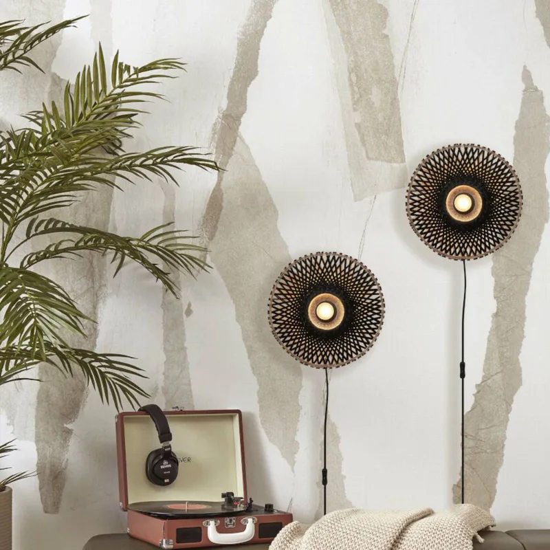 Kalimantan wandlamp Ø 30 cm från Good&Mojo i Svart – produktbild 2 av 5