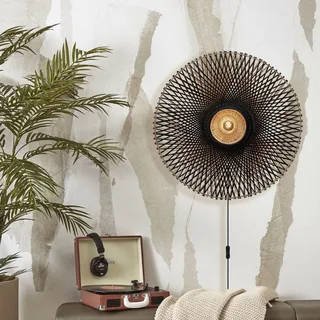 Kalimantan wandlamp, zwart/naturel, Ø 87 cm de Good&Mojo en Noir – photo produit 3 sur 5