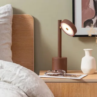 LED tafellamp Okinawa, 35 cm, hout de Good&Mojo en Marron – photo produit 2 sur 5