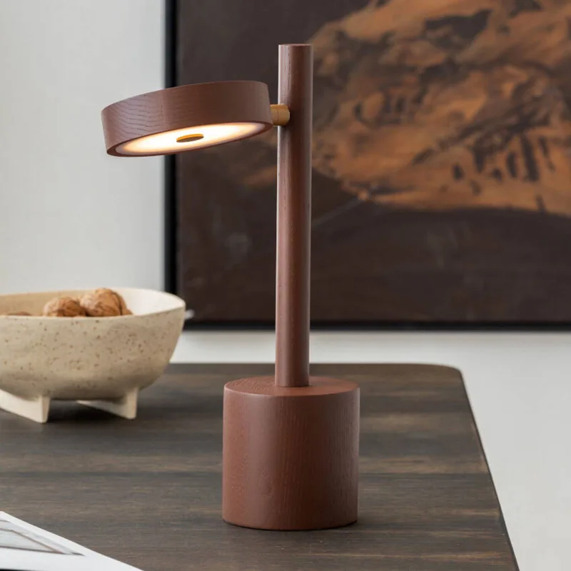 LED tafellamp Okinawa, 35 cm, hout de Good&Mojo en Marron – photo produit 1 sur 5