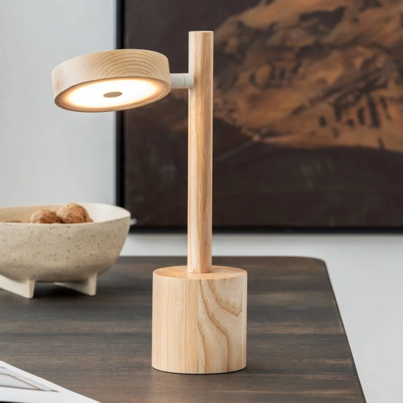 LED tafellamp Okinawa, naturel, 35 cm, hout de Good&Mojo en Naturel – photo produit 1 sur 5