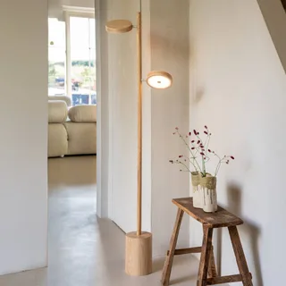 LED vloerlamp Okinawa, 2-lamps, naturel, 146 cm, hout by Good&Mojo in Natural – product photo 2 of 5