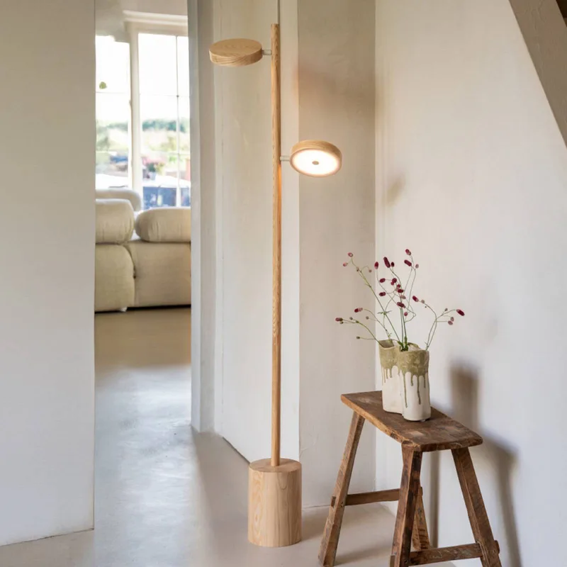 LED vloerlamp Okinawa, 2-lamps, naturel, 146 cm, hout by Good&Mojo in Natural – product photo 2 of 5